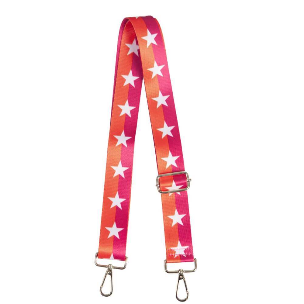 MSH Pink Orange Colourblock with Star Print Bag Strap